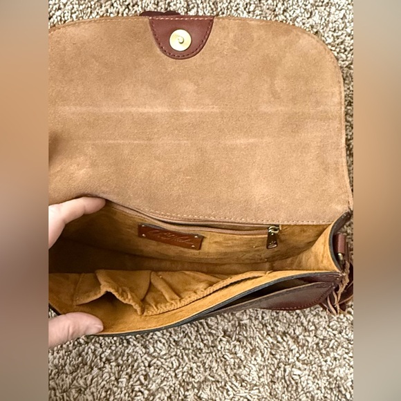 Patricia Nash Chelsea Leather Chain-Link Crossbody Bag – Brown - Picture 5 of 9